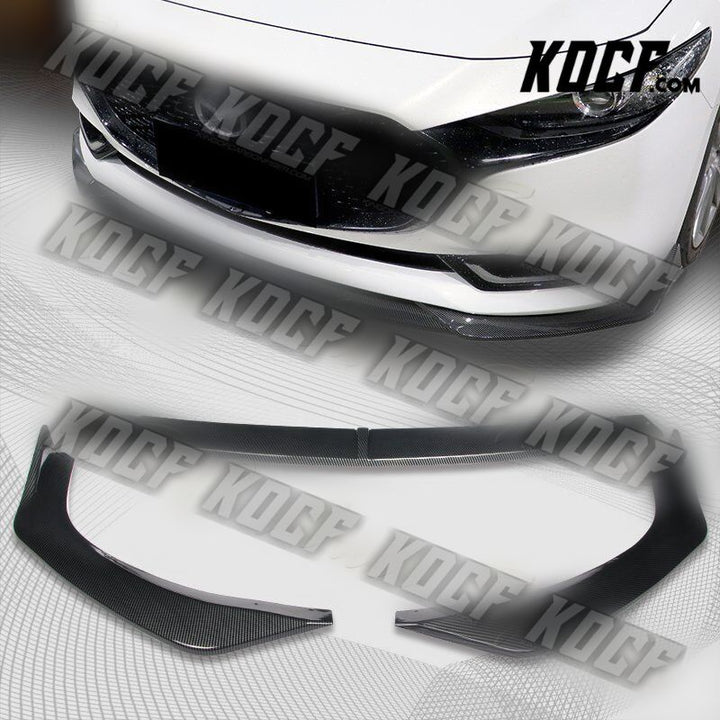 For 19-21 Mazda 3 Mazda3 JDM Carbon Look Front Bumper Body Kit Spoiler Lip 3PCS - KOCF.com - Car Parts