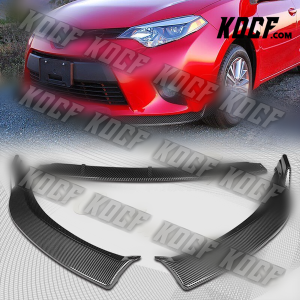 For 2014-2016 Toyota Corolla Base LE Carbon Look Front Bumper Body Spoiler Lip - KOCF.com - Car Parts