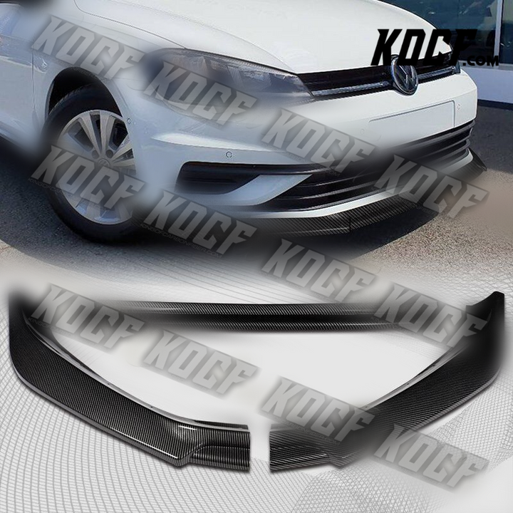 For 2018-2021 Volkswagen VW Golf MK7.5 Carbon Look Front Bumper Body Kit Lip 3pc - KOCF.com - Car Parts