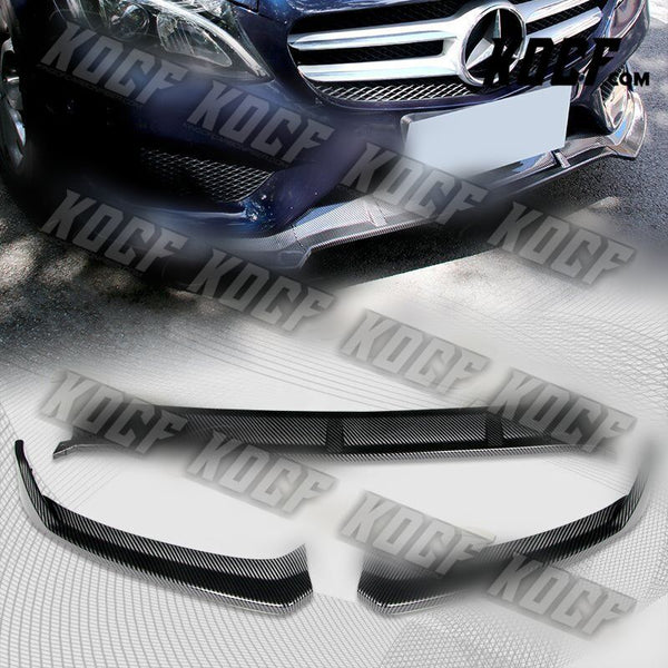 For 2015-2018 Mercedes W205 C-Class Carbon Look Front Bumper Body Kit Lip 3PCS - KOCF.com - Car Parts