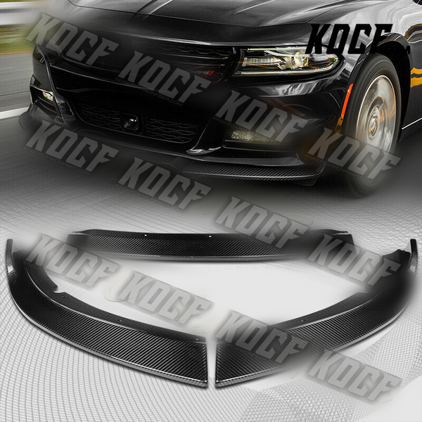 For 2015-2022 Dodge Charger SXT Carbon Fiber Front Bumper Splitter Spoiler Lip - KOCF.com - Car Parts