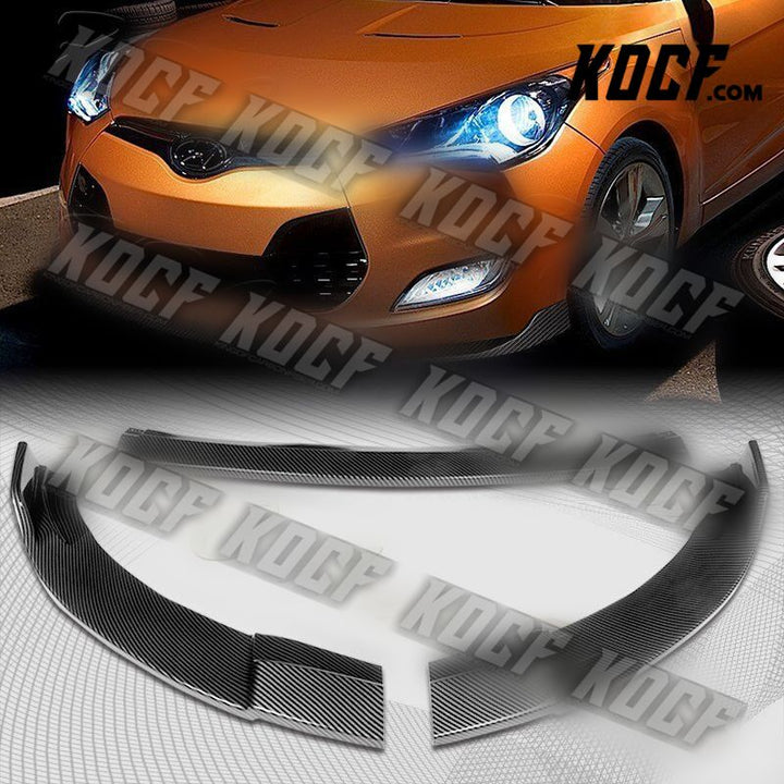 For 12-17 Hyundai Veloster Base Carbon Look Front Bumper Splitter Spoiler Lip - KOCF.com - Car Parts