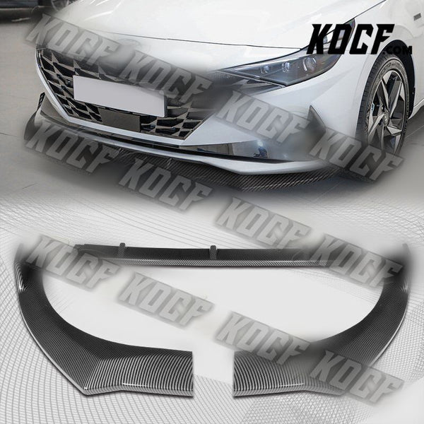 For 2021-2022 Hyundai Elantra Carbon Look Front Bumper Body Kit Spoiler Lip 3pcs - KOCF.com - Car Parts