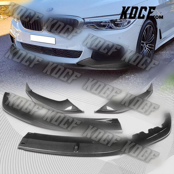 For 2017-2020 BMW 5-Series G30 M-Sport Carbon Look Front Bumper Body Spoiler Lip - KOCF.com - Car Parts