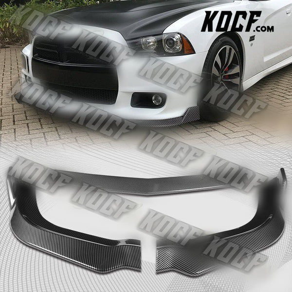 For 11-14 Dodge Charger SRT Carbon Look Front Bumper Body Splitter Spoiler Lip - KOCF.com - Car Parts