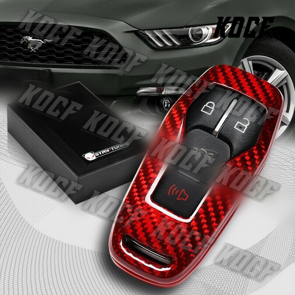 For Honda CR-V/HR-V/Pilot/Ridgeline Real Red Carbon Fiber Remote Key Shell Cover - KOCF.com - Car Parts