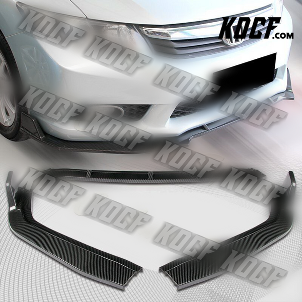 For 12 Honda Civic 4DR 9Th JDM CS-Style Carbon Look Front Bumper Body Kit Lip - KOCF.com - Car Parts