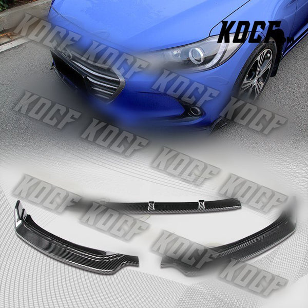 For 2017-2018 Hyundai Elantra Carbon Style Front Bumper Body Spoiler Lip 3PCS - KOCF.com - Car Parts