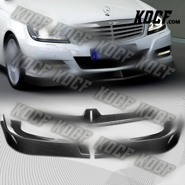 For 12-14 Mercedes C300 C350 W204 Carbon Look Front Bumper Body Splitter Lip - KOCF.com - Car Parts