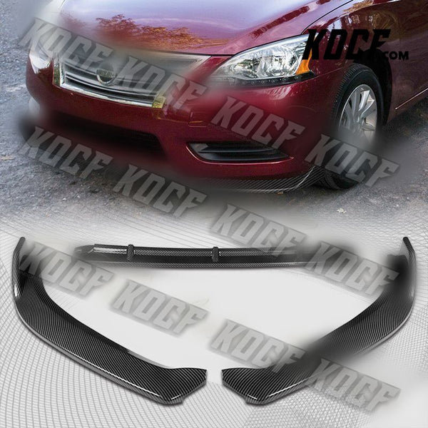 For 2013-2015 Nissan Sentra Carbon Look Front Bumper Body Splitter Spoiler Lip - KOCF.com - Car Parts