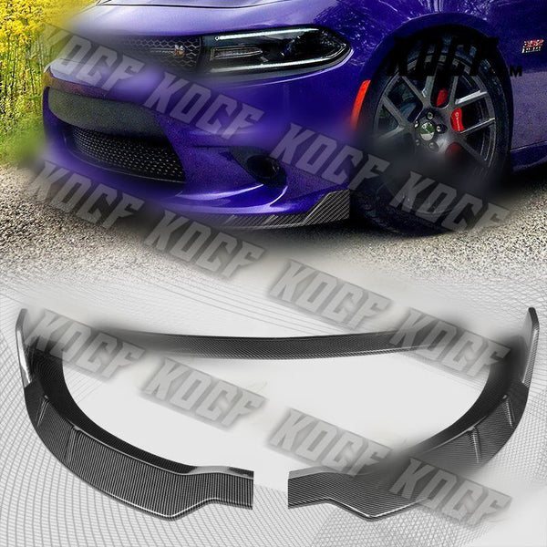 For 15-21 Dodge Charger RA-Style Carbon Look Front Bumper Splitter Spoiler Lip - KOCF.com - Car Parts