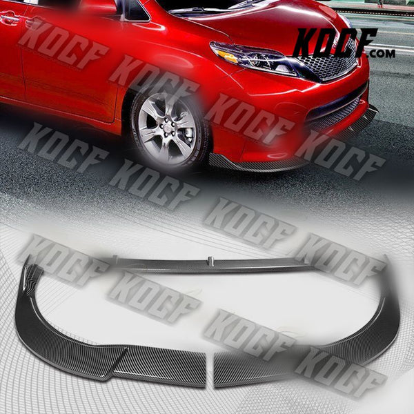 For 11-17 Toyota Sienna SE MP-Type Carbon Look Front Bumper Splitter Spoiler Lip - KOCF.com - Car Parts