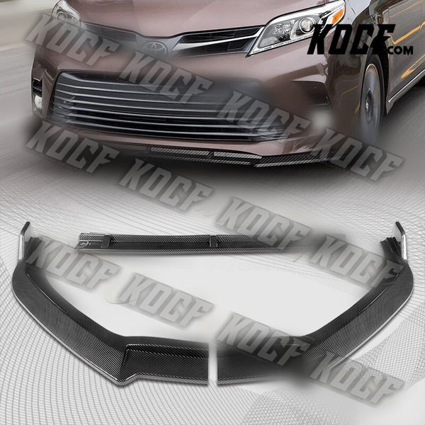 For 18-20 Toyota Sienna MP-Style Carbon Look Front Bumper Splitter Spoiler Lip - KOCF.com - Car Parts