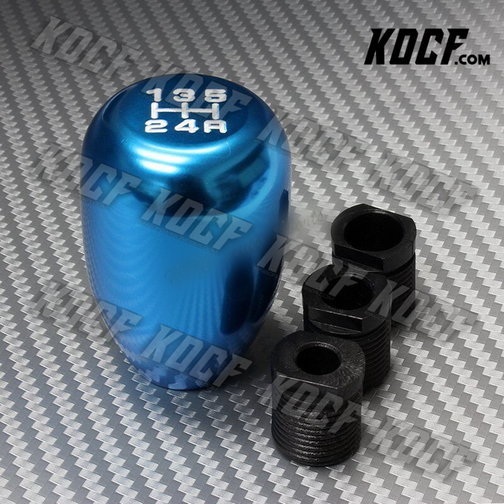 JDM Carbon Style Blue Stitch Leather Gear Manual Shifter Shift Boot Universal - KOCF.com - Car Parts