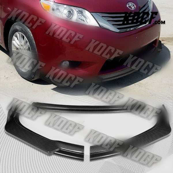 For 11-15 Toyota Sienna MP-Style Carbon Look Front Bumper Spoiler Splitter Lip - KOCF.com - Car Parts