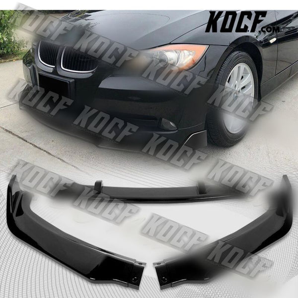 For 2006-2008 BMW E90 E91 3-Series Painted Black Front Bumper Body Spoiler Lip - KOCF.com - Car Parts