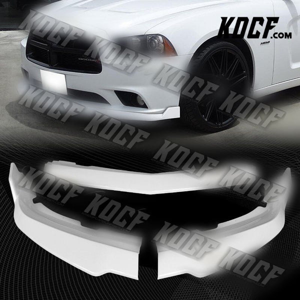 For 11-14 Dodge Charger STP-Style Painted WH Front Bumper Splitter Spoiler Lip - KOCF.com - Car Parts