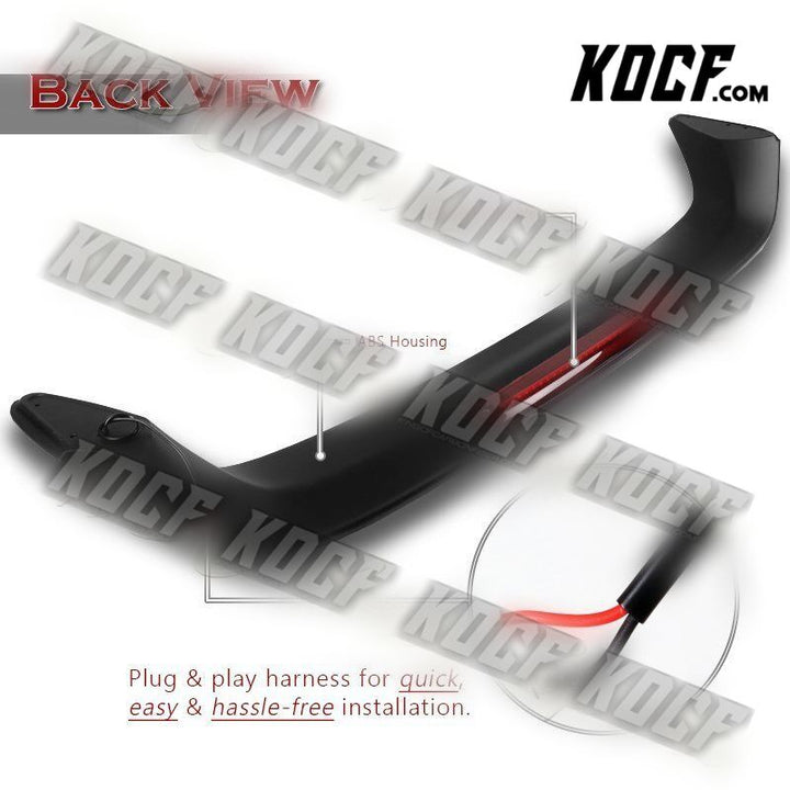 For 2001-2005 Honda Civic Coupe Black Rear Trunk Rear Spoiler Lip Wing LED Brake - KOCF.com - Car Parts