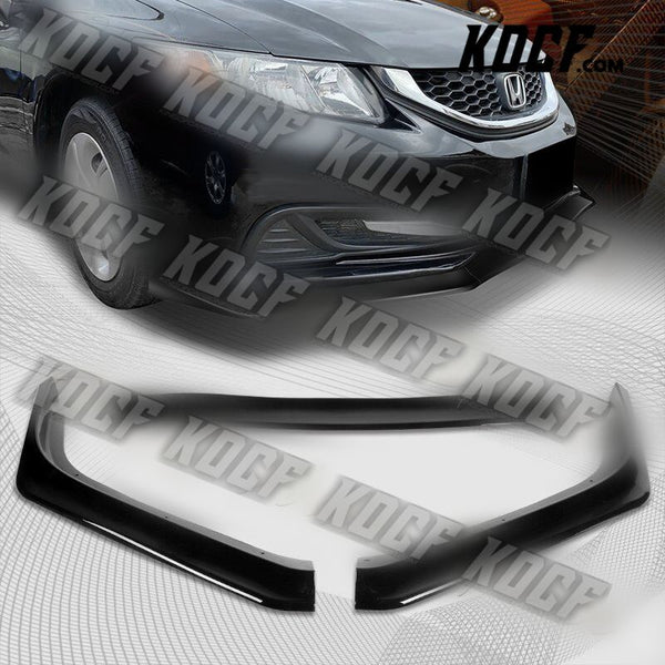 For 2013-2015 Honda Civic Sedan Painted Black Aero-Style Front Bumper Body Lip - KOCF.com - Car Parts