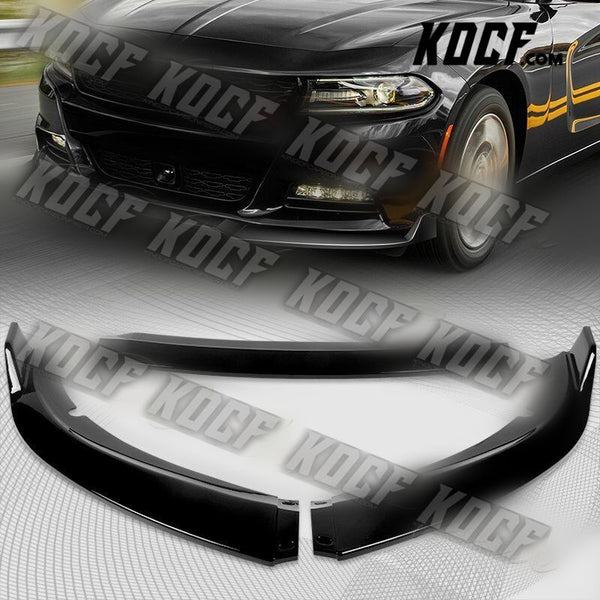 For 2015-2022 Dodge Charger SXT Painted Black Front Bumper Splitter Spoiler Lip - KOCF.com - Car Parts