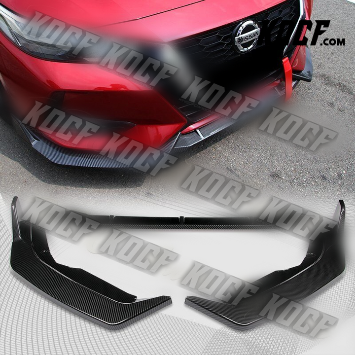 For 2020-2022 Nissan Sentra Carbon Look Front Bumper Body Kit Spoiler Lip 3PCS - KOCF.com - Car Parts