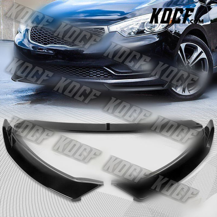 For 2014-2016 Kia Forte EX LX SX Painted Black Front Bumper Splitter Spoiler Lip - KOCF.com - Car Parts