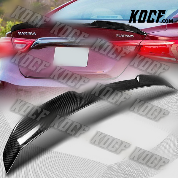 For 2016-2021 Nissan Maxima Sedan V-Style Real Carbon Fiber Trunk Spoiler Wing - KOCF.com - Car Parts