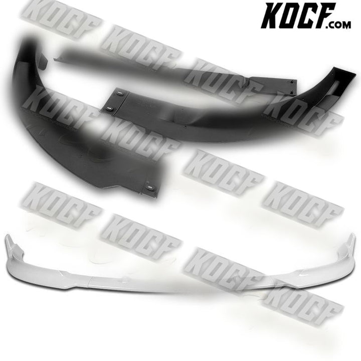 For 2020-2022 Tesla Model Y STP-Style Painted White Front Bumper Spoiler Lip 3pc - KOCF.com - Car Parts