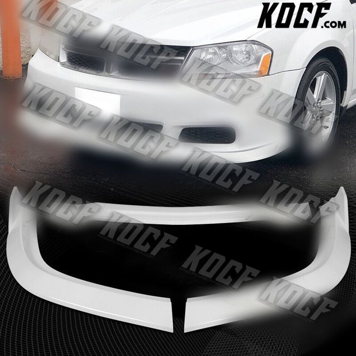 For 2011-2014 Dodge Avenger STP-Style Painted White Front Bumper Spoiler Lip - KOCF.com - Car Parts