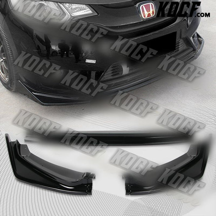 For 2014-2017 Honda Fit Painted Black Front Bumper Body Kit Spoiler Lip 3PCS - KOCF.com - Car Parts