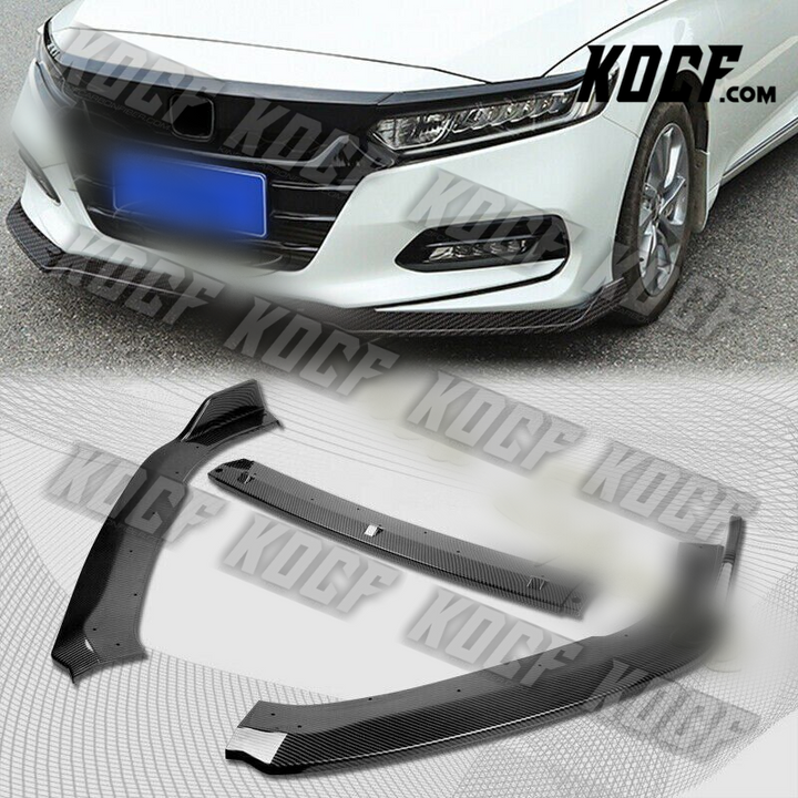 For 2018-2021 Honda Accord Carbon Look Front Bumper Body Kit Spoiler Lip 3PCS - KOCF.com - Car Parts