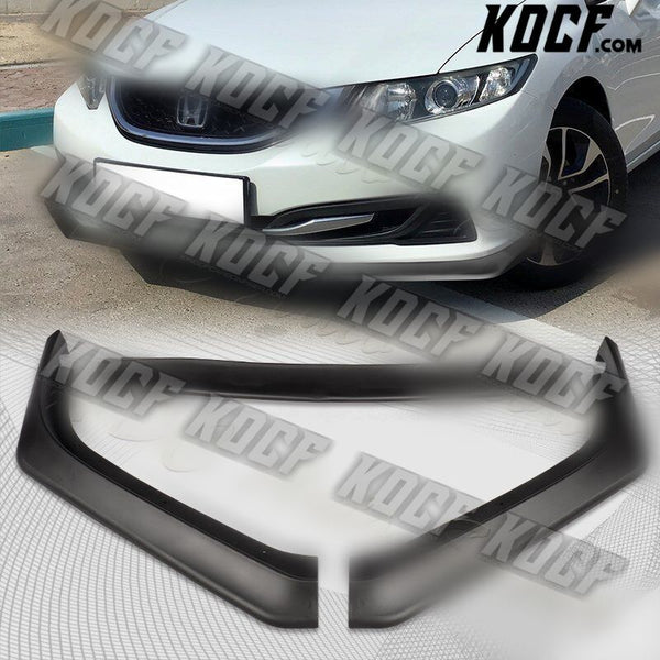 For 2013-2015 Honda Civic Sedan Matt Black Aero-Style Front Bumper Body Kit Lip - KOCF.com - Car Parts