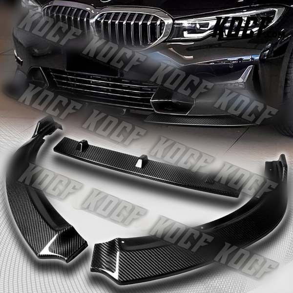 For 2019-2021 BMW G20 G21 3-Series Sport Carbon Fiber Front Bumper Spoiler Lip - KOCF.com - Car Parts