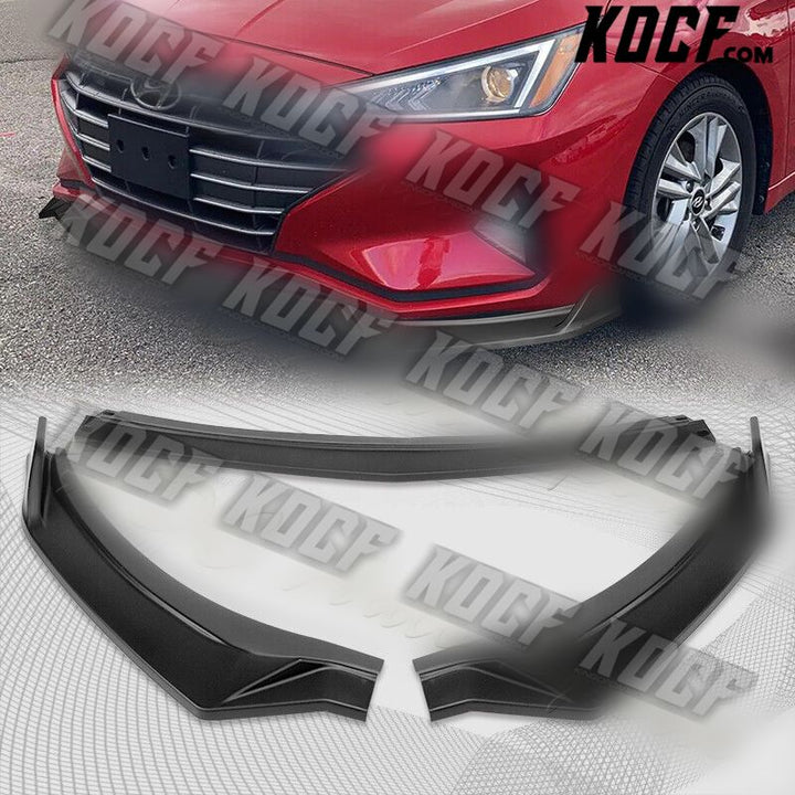 For 2019-2020 Hyundai Elantra Sedan Matt Black Front Bumper Spoiler Splitter Lip - KOCF.com - Car Parts