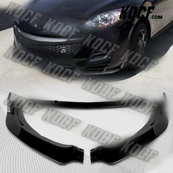 For 10-13 Mazda 3 MS-Style Painted Black Front Bumper Body Splitter Spoiler Lip - KOCF.com - Car Parts