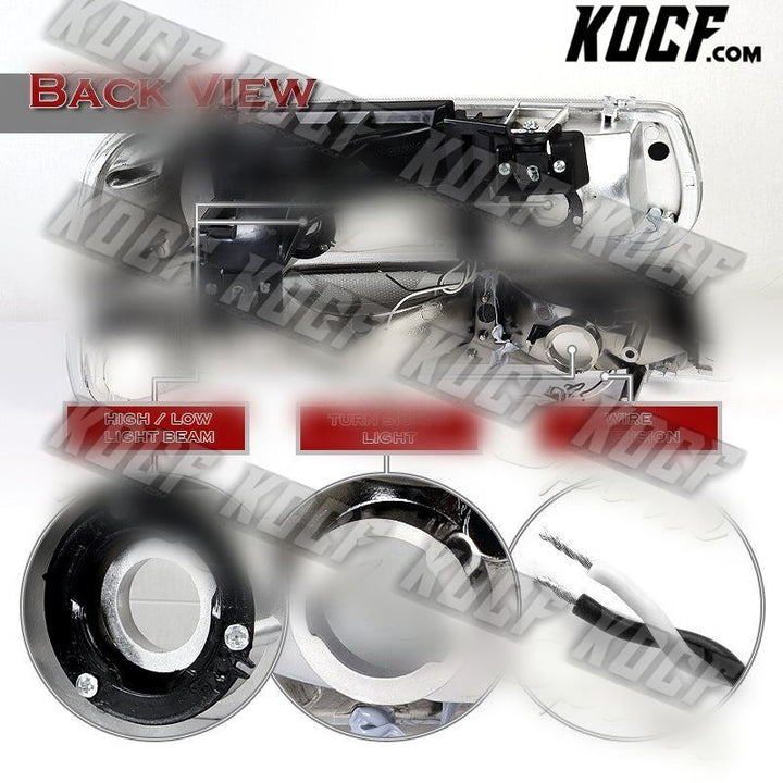 For 99-02 Silverado/00-06 Tahoe Suburban G2 DRL LED Bar Smoke Headlights+Bumper - KOCF.com - Car Parts