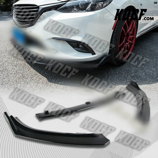 For 2014-2018 Mazda6 Mazda 6 Painted Black Front Bumper Body Kit Spoiler Lip 3PC - KOCF.com - Car Parts