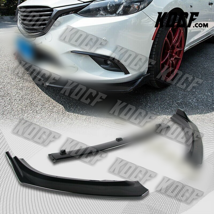 For 2014-2018 Mazda6 Mazda 6 Painted Black Front Bumper Body Kit Spoiler Lip 3PC - KOCF.com - Car Parts