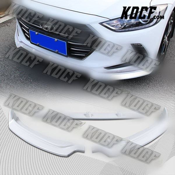 For 2017-2018 Hyundai Elantra Painted White Front Bumper Body Spoiler Lip 3PCS - KOCF.com - Car Parts