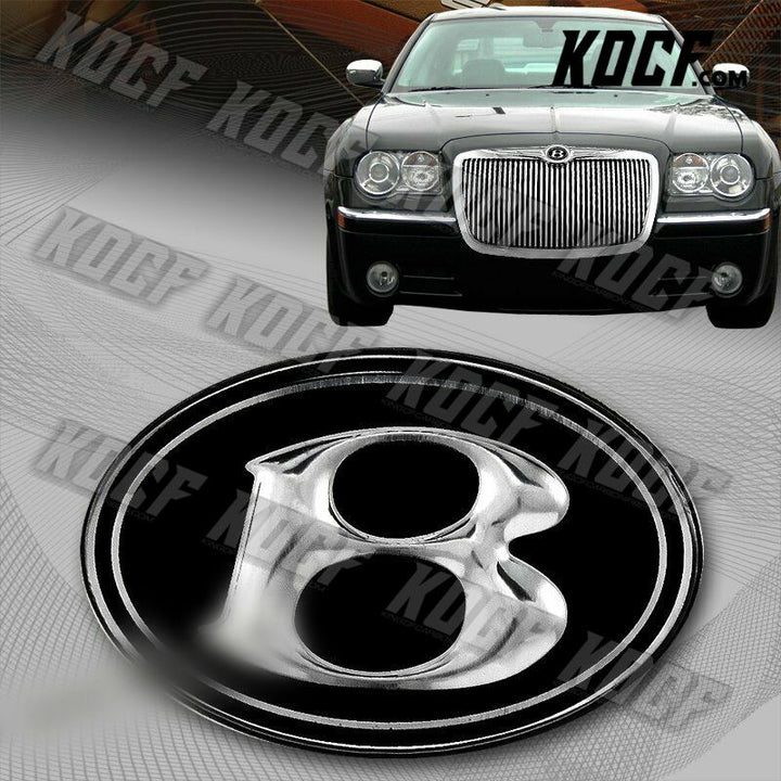 For 2005-2010 Chrysler 300 300c Front Hood Grill VIP Black Chrome B Emblem Logo - KOCF.com - Car Parts