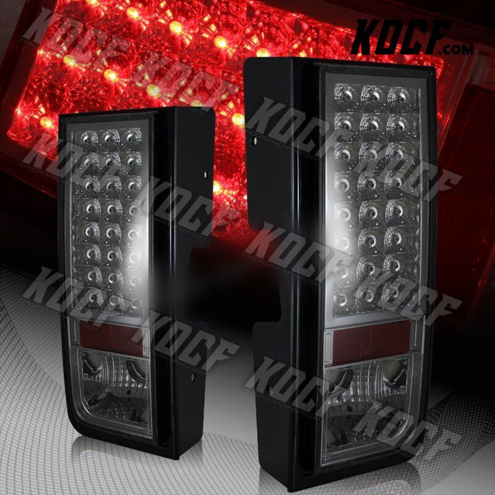 For 2003-2009 Hummer H2 Chrome Housing Smoke Lens LED Rear Brake Tail Lights - KOCF.com - Car Parts