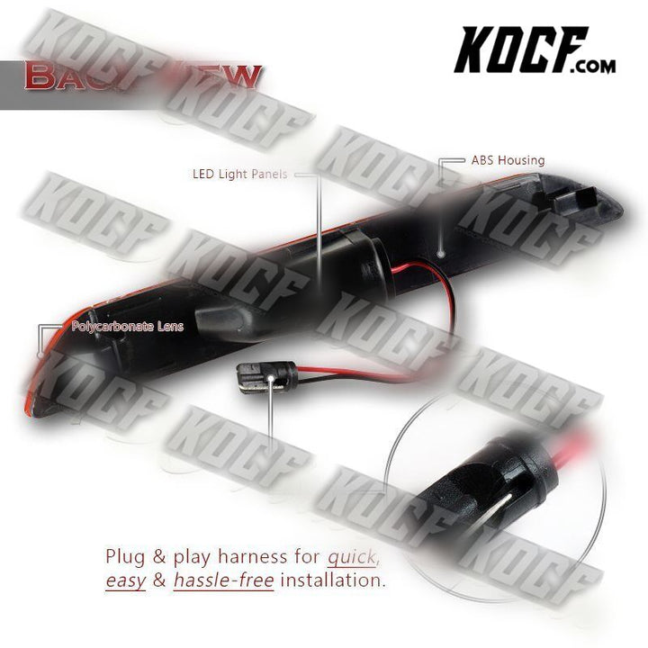 For 2015-2020 Ford Mustang Red Reflector LED Rear Bumper Side Marker Lights Lamp - KOCF.com - Car Parts