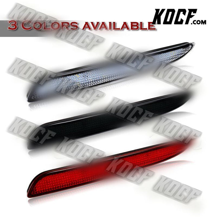 For 2010-2013 Mazda 3 Clear Lens Red LED Rear Bumper Reflector Brake Light Lamps - KOCF.com - Car Parts