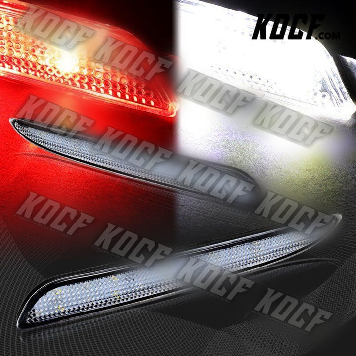 For 2010-2013 Mazda 3 Clear Lens Red LED Rear Bumper Reflector Brake Light Lamps - KOCF.com - Car Parts