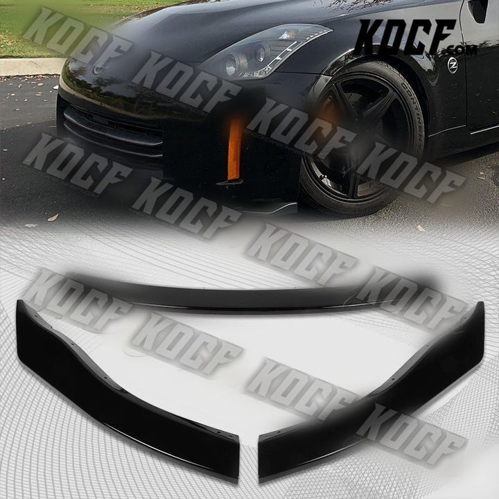 For 06-09 Nissan 350Z GT-Style Painted Black Front Bumper Splitter Spoiler Lip - KOCF.com - Car Parts