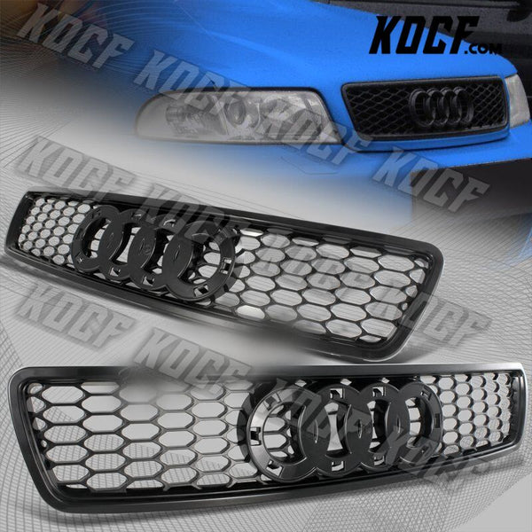 For 96-01 Audi A4 S4 B5 Black ABS Sport Mesh RS4 Style Front Hood Grille Grill - KOCF.com - Car Parts