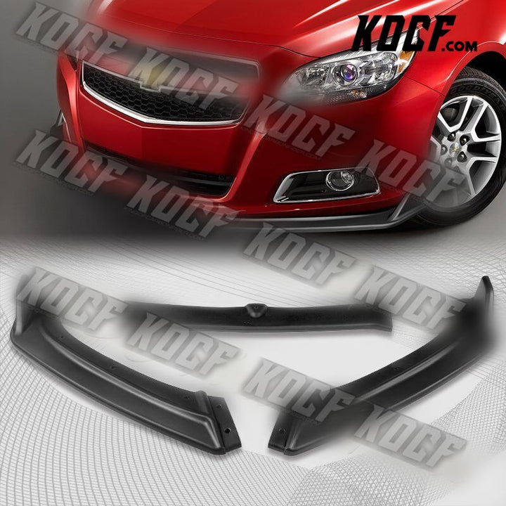 For 13-18 Chevy Malibu Matt Black Front Bumper Body Kit Splitter Spoiler Lip 3pc - KOCF.com - Car Parts