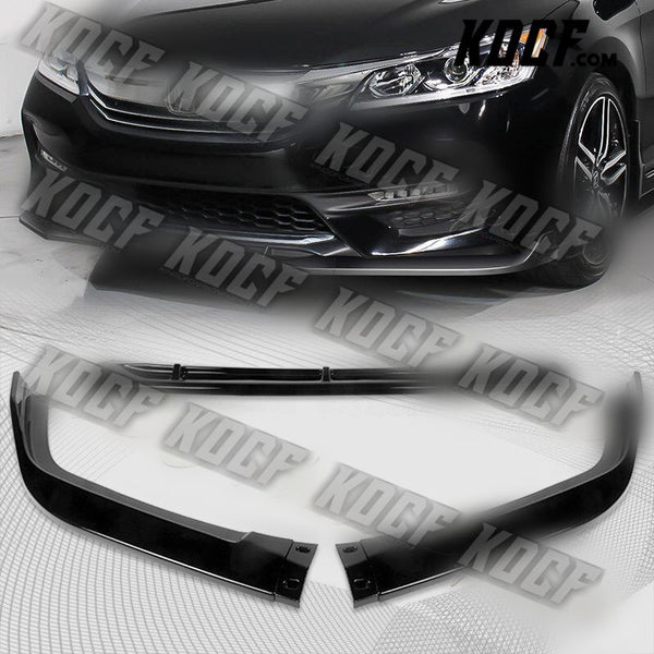 For 2016-2017 Honda Accord 4DR STP-Style Painted Black Front Bumper Spoiler Lip - KOCF.com - Car Parts