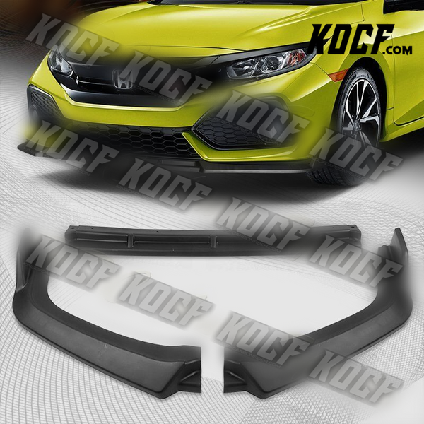 For 2017-2021 Honda Civic Si Coupe Sedan Black Front Bumper Splitter Spoiler Lip - KOCF.com - Car Parts