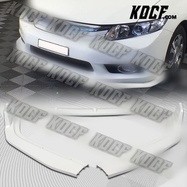 For 2012 Honda Civic 4DR JDM CS-Style Painted White Front Bumper Body Kit Lip - KOCF.com - Car Parts